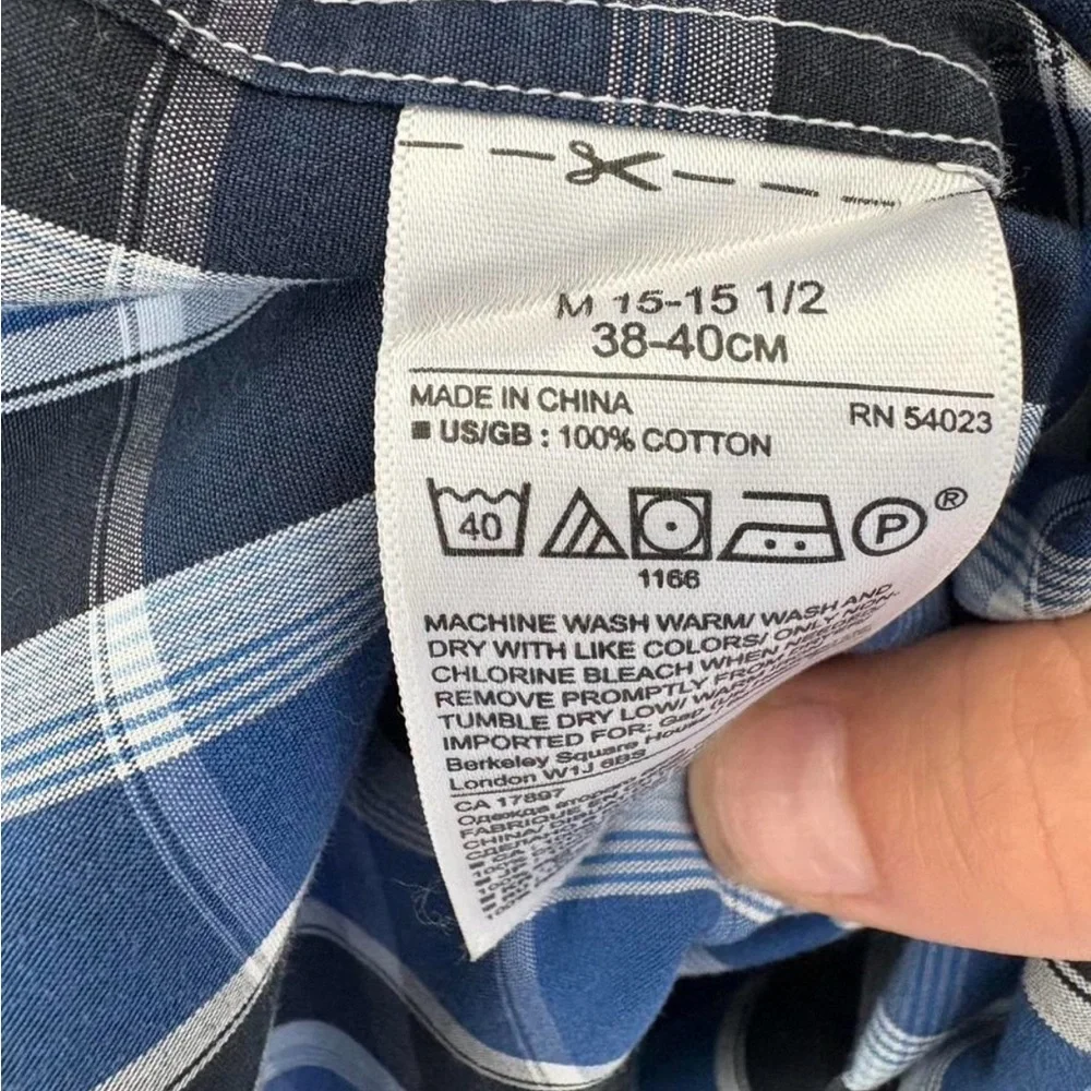 Men Banana Republic Camden Fit Noniron Plaid Button Down Dress Shirt Size Medium